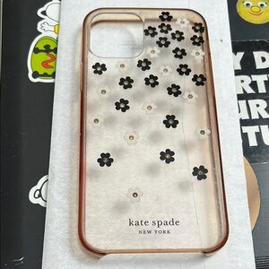 kate spade Clear Case with Black and White Floral Design-for Iphone 12